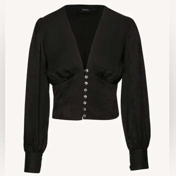 Realisation Par Black Button-Up Blouse - Picture 1 of 4